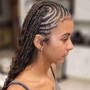 Straight back cornrows 10 per braid