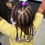 Kid's Braids add on hair extension to cornroll braids