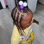 Kid's Braids add on hair extension to cornroll braids