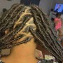 Faux locs (with synthetic hair extensions)