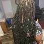 Faux locs (with synthetic hair extensions)