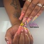 French tip bling nails