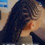 Half feeders/Half knotless Braids