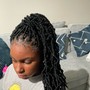 Micro locs with human hair added