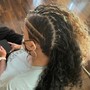 Large Cornrows into a ponytail