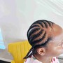 Pony tail (all up) cornrows with hairpiece