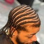 Men small freestyle braids