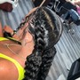 2 cornrows braided to the back or off the side