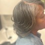 Virgin Relaxer application with flat iron