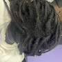 Locs Re-twist w/2-strand with color tips