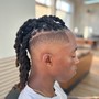 Kids box braids and haircut (top of head)