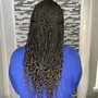 Bohemian knotless Braids middle back