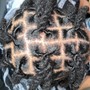 Extended Hair Cornrows over Locs