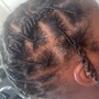 Extended Hair Cornrows over Locs