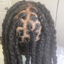 Extended Hair Cornrows over Locs