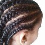 Girls - medium cornrow , straight back