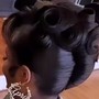 French Roll with pin curls or fins