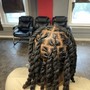 Deluxe Wash, Hot Oil, Retwist, & Style (Barrel Braids)