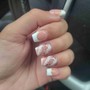 Ombre or French acrylic nails (short)