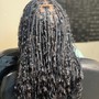 Medium boho knotless braids