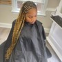 Half tribal/ half knotless braids medium