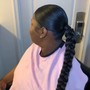 Kid's Braids/ medium braided ponytail/w beads,clips,or curls /hair provided