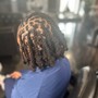 Natural Twists or Box Braids (half head)