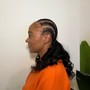 Stitch braids into a ponytail w/ Goddess extensions