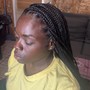 Butt length s/medium knotless braids