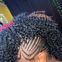 Short medium knotless Braids/curly ends