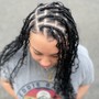 Medium BoHo Braids with curly human hair-Mid Back LENGH