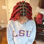 Knotless Braids over Locs (waist length)