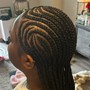 Cornrow style on natural hair (or braided baldie)