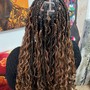 Curls on ends of box braids