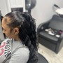 Half up/ half down ponytail