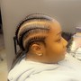 Braids 4-8 straight back