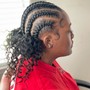 Kid's20”  medium feed in ponytail  Braids