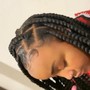 Feed ins or tribal braids w weave extension