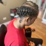 2 French braids natural hair