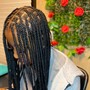 Half feed ins Half knotless braids