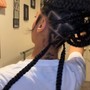 6 Straight Back Stitched Cornrows