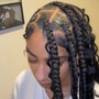 6 Straight Back Stitched Cornrows