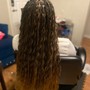 Half cornrow half Goddess twist w/weave