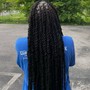 2 extended boho braids on locs w/ Cuban twist hair