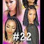 Box Braids, Cornrows, Ghana Braids, Poetic Justice Braids, Tree Braids, Crochet Braids, Goddess Braids, Individual Braids, Yarn Braids, Extensions, Takedown, Natural Style, Natural Twists, Flat Twists, Kinky Twist, Marley Twist, Havana Twists, Loc Re-twist