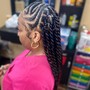 Tribal/ Fuhlani Braids in Front / Knotless in Back