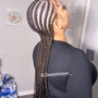 Small ponytail stitch braids