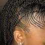 Ghana Braids( lemonade, ponytail,2 rows cornrows)