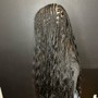 Braided half up back weave