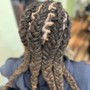 Loc wash twist and style: 1/2 head locs on top/rear of head